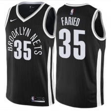 Men's Nike Brooklyn Nets #35 Kenneth Faried Swingman Black NBA Jersey - City Edition