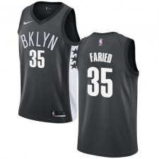 Men's Nike Brooklyn Nets #35 Kenneth Faried Swingman Gray NBA Jersey Statement Edition
