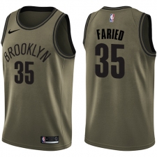 Men's Nike Brooklyn Nets #35 Kenneth Faried Swingman Green Salute to Service NBA Jersey