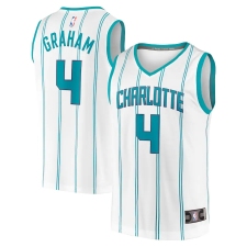 Men's Charlotte Hornets #4 Devonte' Graham Fanatics Branded White 2020-21 Fast Break Replica Jersey