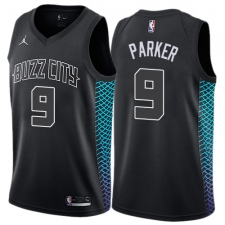 Men's Nike Jordan Charlotte Hornets #9 Tony Parker Swingman Black NBA Jersey - City Edition