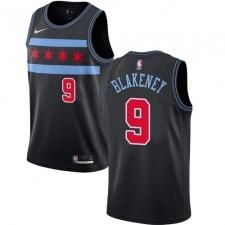 Men's Nike Chicago Bulls #9 Antonio Blakeney Swingman Black NBA Jersey - City Edition