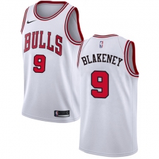 Youth Nike Chicago Bulls #9 Antonio Blakeney Swingman White NBA Jersey - Association Edition