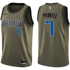 Men's Nike Dallas Mavericks #7 Dwight Powell Swingman Green Salute to Service NBA Jersey