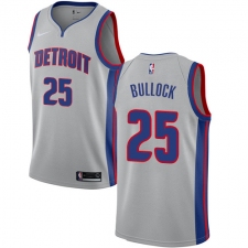 Men's Nike Detroit Pistons #25 Reggie Bullock Swingman Silver NBA Jersey Statement Edition
