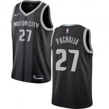 Youth Nike Detroit Pistons #27 Zaza Pachulia Swingman Black NBA Jersey - City Edition