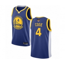 Men's Golden State Warriors #4 Quinn Cook Swingman Royal Blue Basketball 2019 Basketball Finals Bound Jersey - Icon Edition