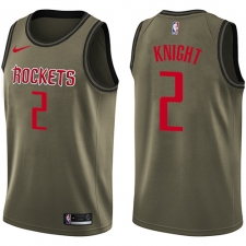 Men's Nike Houston Rockets #2 Brandon Knight Swingman Green Salute to Service NBA Jersey