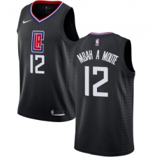 Men's Nike Los Angeles Clippers #12 Luc Mbah a Moute Swingman Black NBA Jersey Statement Edition