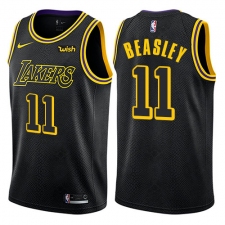 Men's Nike Los Angeles Lakers #11 Michael Beasley Swingman Black City Edition NBA Jersey