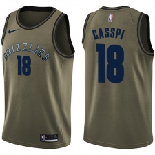 Men's Nike Memphis Grizzlies #18 Omri Casspi Swingman Green Salute to Service NBA Jersey