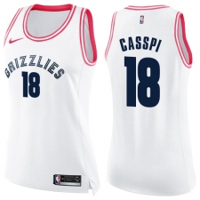 Women's Nike Memphis Grizzlies #18 Omri Casspi Swingman White Pink Fashion NBA Jersey