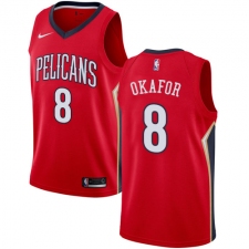 Men's Nike New Orleans Pelicans #8 Jahlil Okafor Swingman Red NBA Jersey Statement Edition