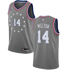 Youth Nike Philadelphia 76ers #14 Shake Milton Swingman Gray NBA Jersey - City Edition