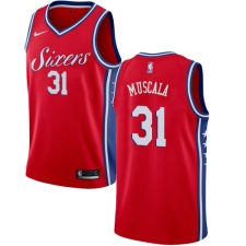 Men's Nike Philadelphia 76ers #31 Mike Muscala Swingman Red NBA Jersey Statement Edition