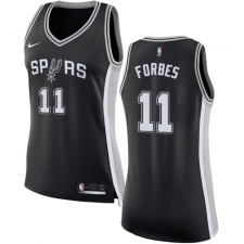 Women's Nike San Antonio Spurs #11 Bryn Forbes Swingman Black NBA Jersey - Icon Edition