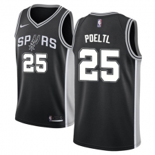 Men's Nike San Antonio Spurs #25 Jakob Poeltl Swingman Black NBA Jersey - Icon Edition