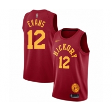Men's Indiana Pacers #12 Tyreke Evans Authentic Red Hardwood Classics Basketball Jersey