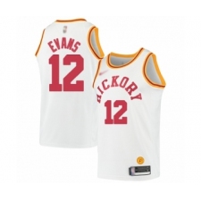 Men's Indiana Pacers #12 Tyreke Evans Authentic White Hardwood Classics Basketball Jersey