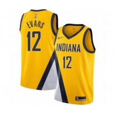 Women's Indiana Pacers #12 Tyreke Evans Swingman Gold Finished Basketball Jersey - Statement Edition