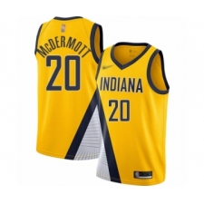 Men's Indiana Pacers #20 Doug McDermott Authentic Gold Finished Basketball Jersey - Statement Edition