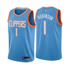 Men's Los Angeles Clippers #1 Jerome Robinson Authentic Blue Basketball Jersey - City Edition