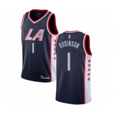 Men's Los Angeles Clippers #1 Jerome Robinson Authentic Navy Blue Basketball Jersey - City Edition