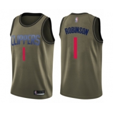 Men's Los Angeles Clippers #1 Jerome Robinson Swingman Green Salute to Service Basketball Jersey