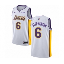 Men's Los Angeles Lakers #6 Lance Stephenson Authentic White Basketball Jersey - Association Edition
