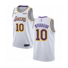 Men's Los Angeles Lakers #10 Sviatoslav Mykhailiuk Authentic White Basketball Jersey - Association Edition
