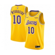 Youth Los Angeles Lakers #10 Sviatoslav Mykhailiuk Swingman Gold Basketball Jersey - Icon Edition