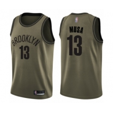 Youth Brooklyn Nets #13 Dzanan Musa Swingman Green Salute to Service Basketball Jersey