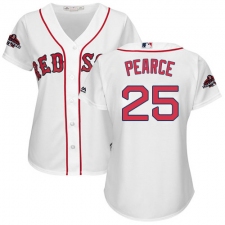 Women's Majestic Boston Red Sox #25 Steve Pearce Authentic White Home 2018 World Series Champions MLB Jersey