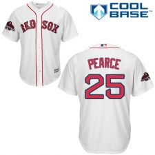 Youth Majestic Boston Red Sox #25 Steve Pearce Authentic White Home Cool Base 2018 World Series Champions MLB Jersey