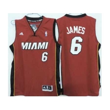Kids Miami Heat 6 LeBron James Red Revolution 30 Swingman Jerseys