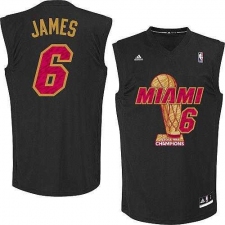 Miami Heat 6 LeBron James Black 2013 NBA Finals Champions Stitched NBA Jersey