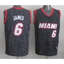 Miami Heat #6 LeBron James Black Crazy Light NBA Jersey