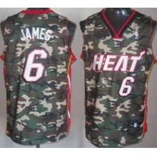 Miami Heat 6 LeBron James Camo Revolution 30 Swingman NBA Jerseys