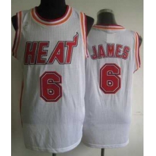 Miami Heat 6 LeBron James White Hardwood Classics Revolution 30 NBA Jerseys