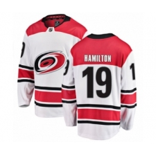 Men's Carolina Hurricanes #19 Dougie Hamilton Authentic White Away Fanatics Branded Breakaway NHL Jersey