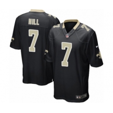 Men's Nike New Orleans Saints #7 Taysom Hill Game Black Team Color NFL Jersey
