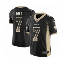 Men's Nike New Orleans Saints #7 Taysom Hill Limited Black Rush Drift Fashion NFL Jersey