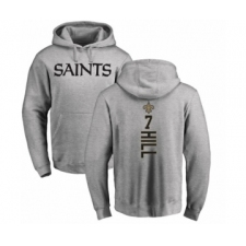 NFL Nike New Orleans Saints #7 Taysom Hill Ash Backer Pullover Hoodie