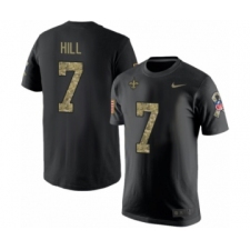 NFL Nike New Orleans Saints #7 Taysom Hill Black Camo Salute to Service T-Shirt