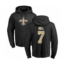 NFL Nike New Orleans Saints #7 Taysom Hill Black Name & Number Logo Pullover Hoodie