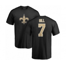 NFL Nike New Orleans Saints #7 Taysom Hill Black Name & Number Logo T-Shirt