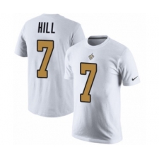 NFL Nike New Orleans Saints #7 Taysom Hill White Rush Pride Name & Number T-Shirt
