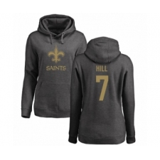 NFL Women's Nike New Orleans Saints #7 Taysom Hill Ash One Color Pullover Hoodie