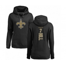 NFL Women's Nike New Orleans Saints #7 Taysom Hill Black Backer Pullover Hoodie