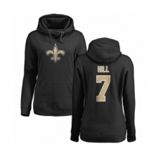 NFL Women's Nike New Orleans Saints #7 Taysom Hill Black Name & Number Logo Pullover Hoodie